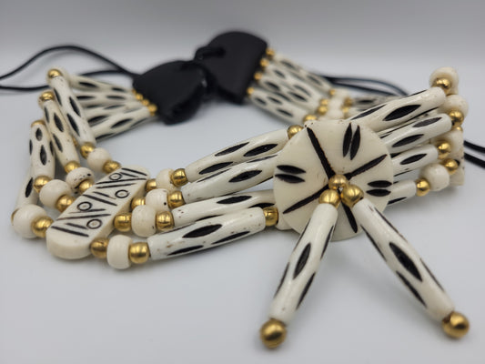 Arctic Moon Bone Choker Necklace